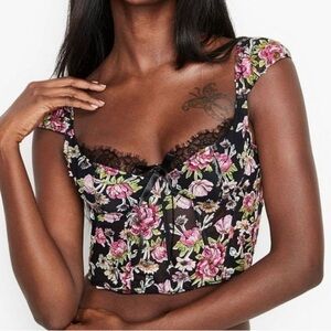 Victoria Secret Dream Angle Embroidered Lon Lined Floral Bustier